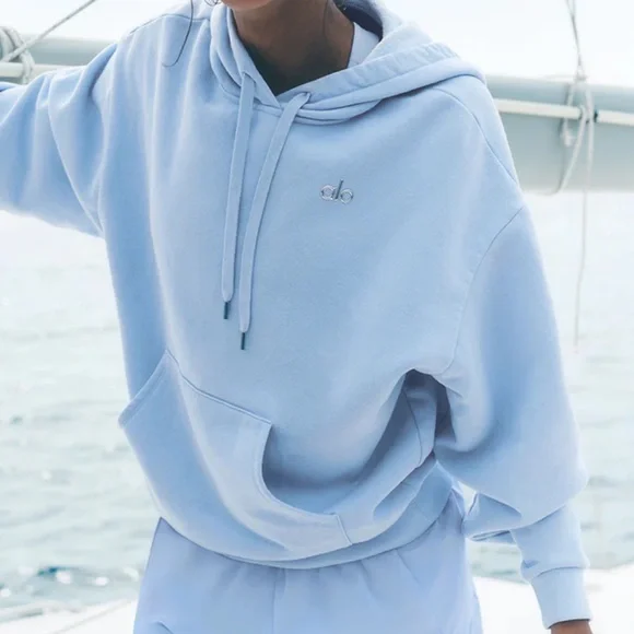 Alo Yoga Accolade Hoodie Seashell Blue XS - Picture 1 of 10
